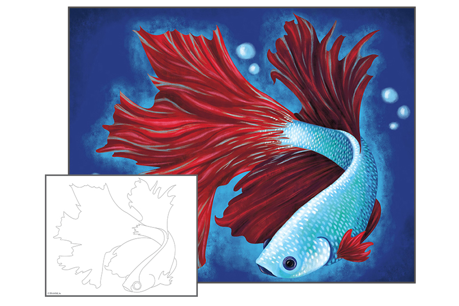 Acrylic Painting - Bold Betta Fish