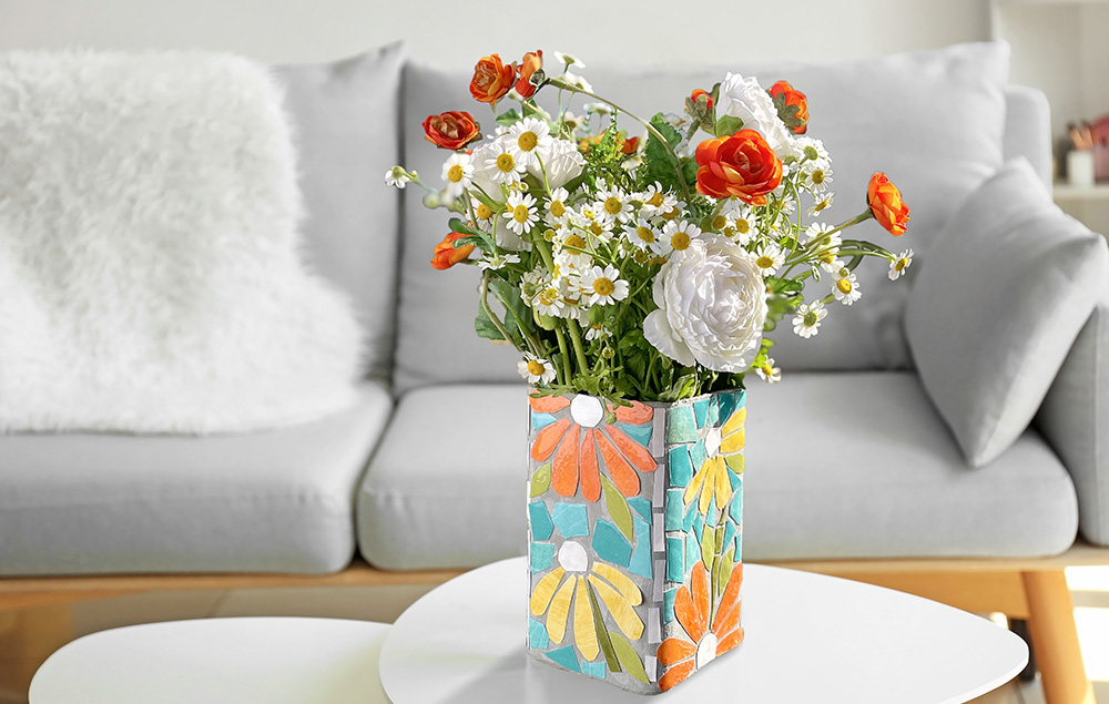 Faux Mosaic Vase