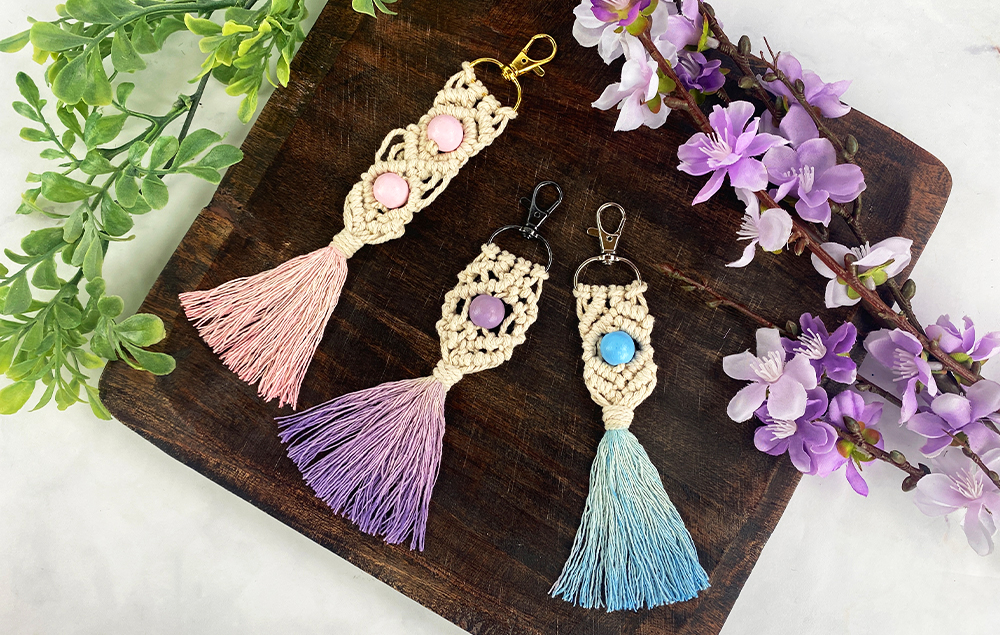 Flower Keychain DIY Macrame Kit