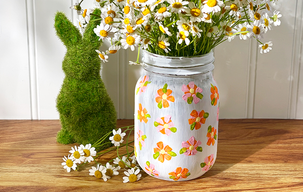 Spring Painted Mason Jar