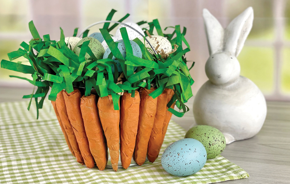 Spring Centerpiece with Decorative Carrots