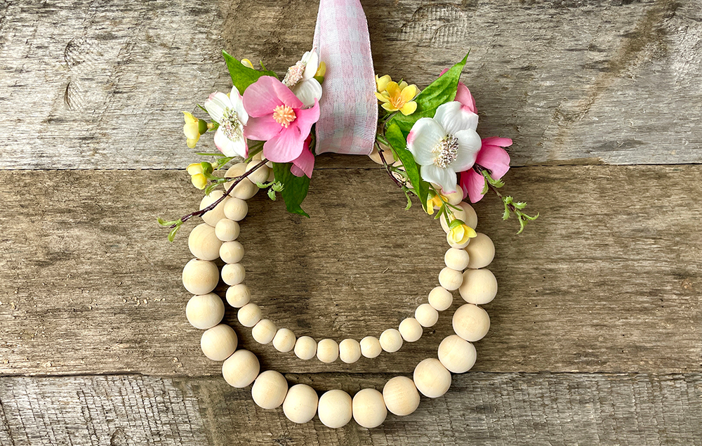 Spring Wood Bead Wreath