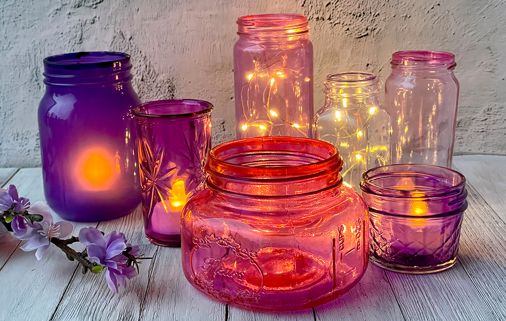 Tinted Glass Jars