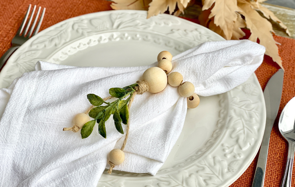 Wood Bead Napkin Ring