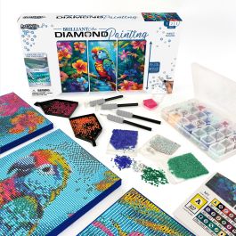 Diamond Art Painting Kit on Stretched Canvas, Parrot Paradise
