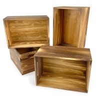 4 rustic wooden crates.