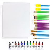 This complete acrylic painting bundle includes all the materials you need to start painting out of the box.