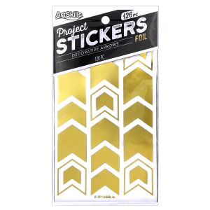 Gold Foil Stickers, Arrow Designs, 6-Pack