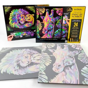 Lion and Giraffe Paint by Number for Adults