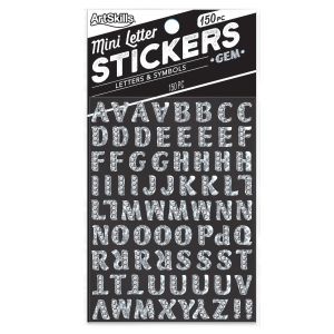 Rhinestone Glitter and Gem Letter Stickers, 6-Pack