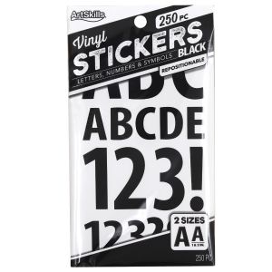 Black Vinyl Poster Letters and Numbers