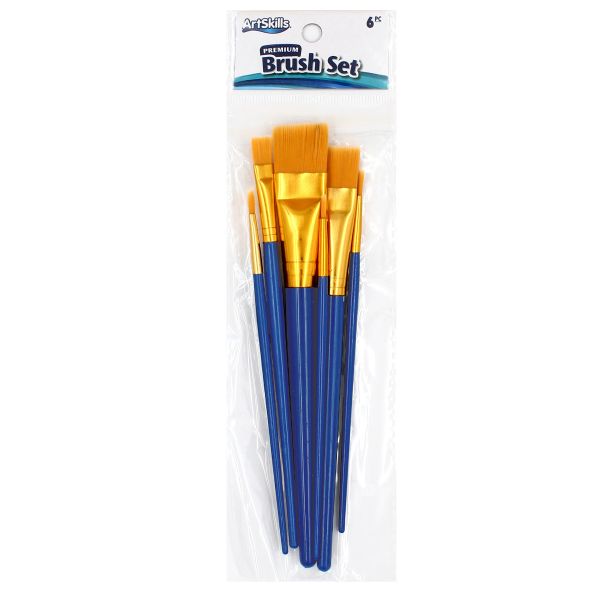 Flat Paint Brush, 6 Pcs