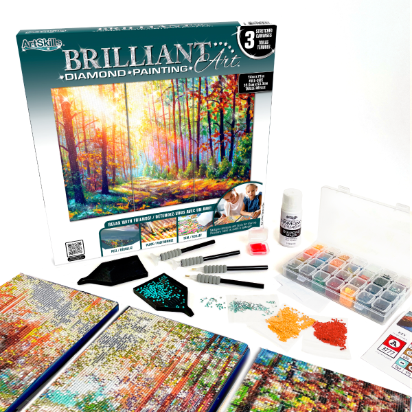Diamond Art Painting Kit on Stretched Canvas, Forest