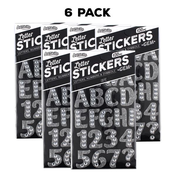 Silver Gem Stickers, 6-Pack