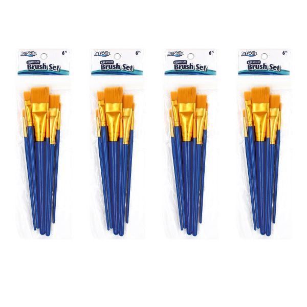 200 Pcs Flat Paint Brushes Small Brush for Painting Craft Watercolor 