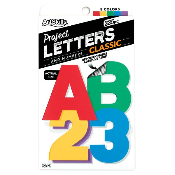 ArtSkills Black Vinyl Poster Letter Stickers and Numbers, 1-Inch and 2-Inch,  Assorted, 250-Count (PA-1349)