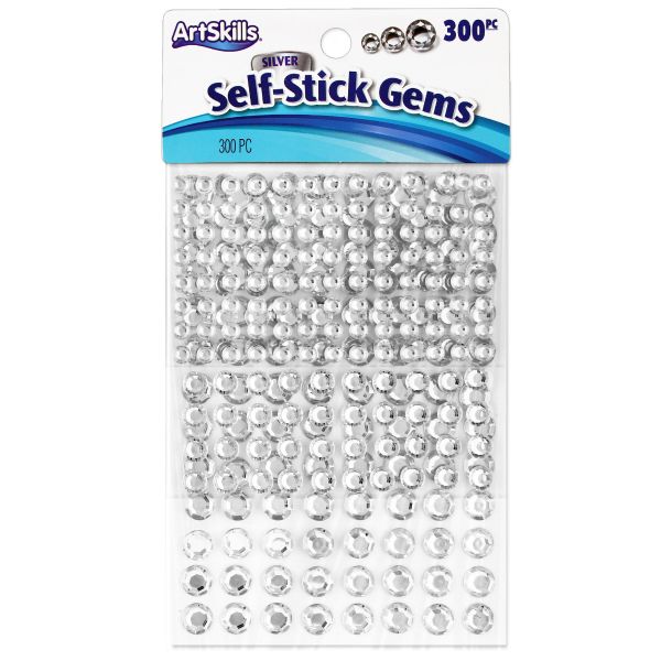 Silver Gem Stickers, 6-Pack