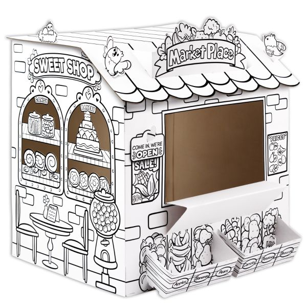 Cardboard playhouse to color on sale