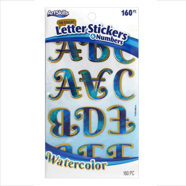 Watercolor Letter Stickers