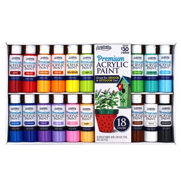 Acrylic Paint Set, 18ct