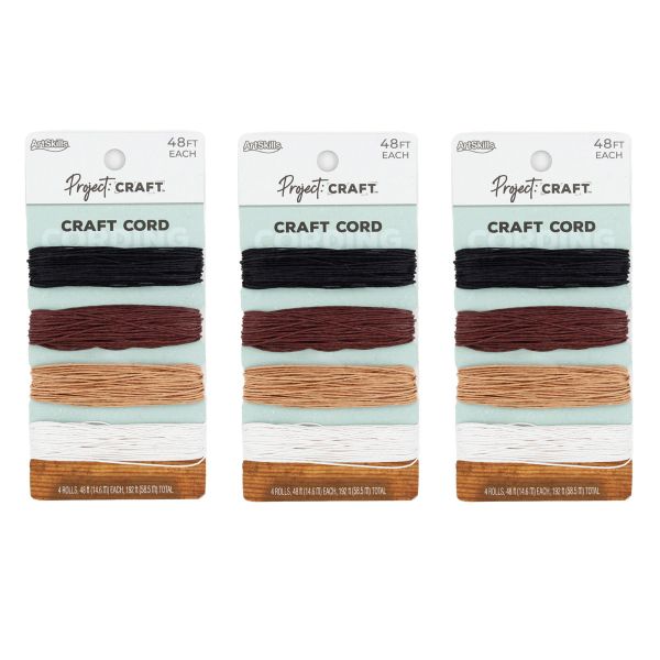 Multi-Color Craft Cord for Jewelry Making, 3-Pack