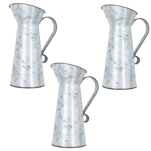 Galvanized Metal Pitcher- 15.6 Tall