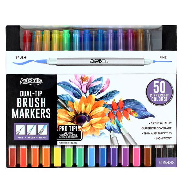 Dual Tip Brush Markers Art Pen Set, Artist Fine and Brush Tip