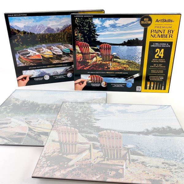 Cabin by the Lake Paint by Numbers Kit DIY Painting by Number for Adults Framed  Canvas Paint by Number Numbers Kit Personalized Gift 