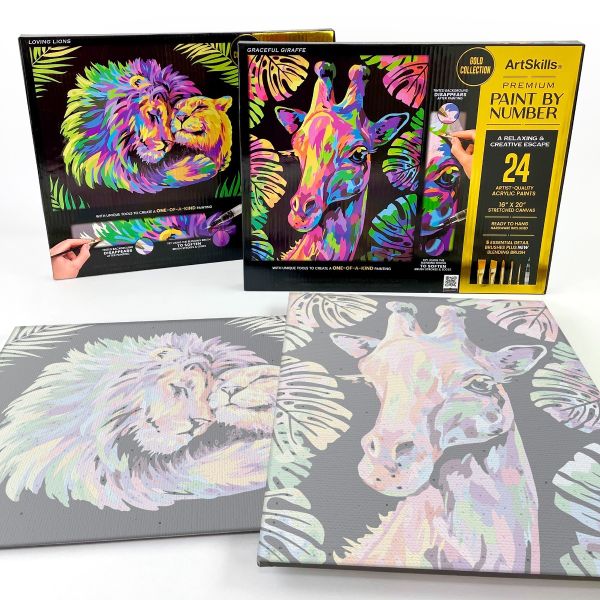 Lion & Giraffe Paint by Numbers Kit for Adults