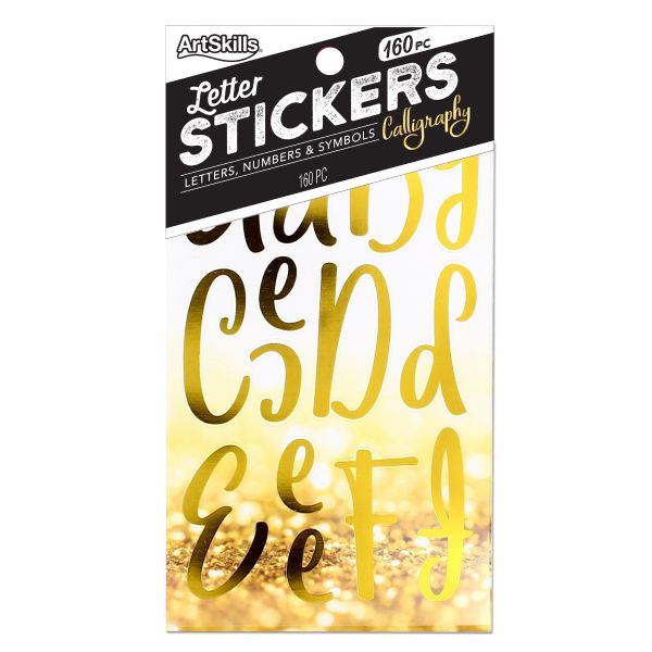 Gold Calligraphy Letter Stickers