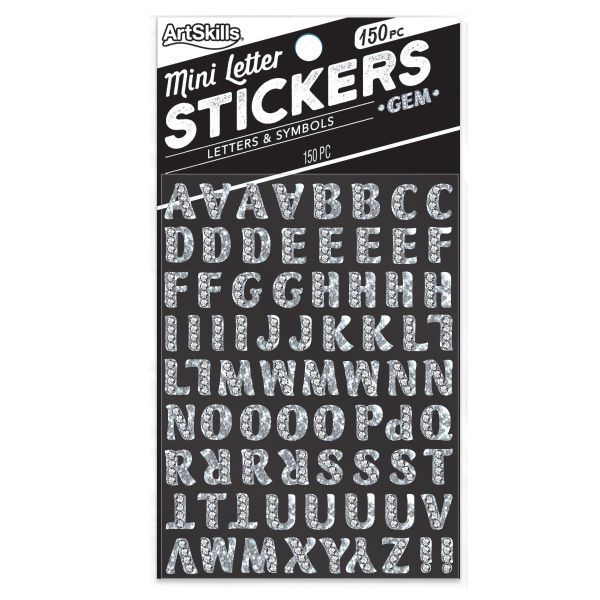 Monochrome Letter Stickers, Black and White Stickers, Alphabet