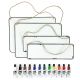 This bundle includes 2 large and 2 small blank metal enamel white signs. 12 tubes of acrylic paint are also included.
