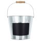 Galvanized Metal Bucket with Chalkboard Panel