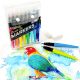 Paint Brush Tip Markers, 16-Pack